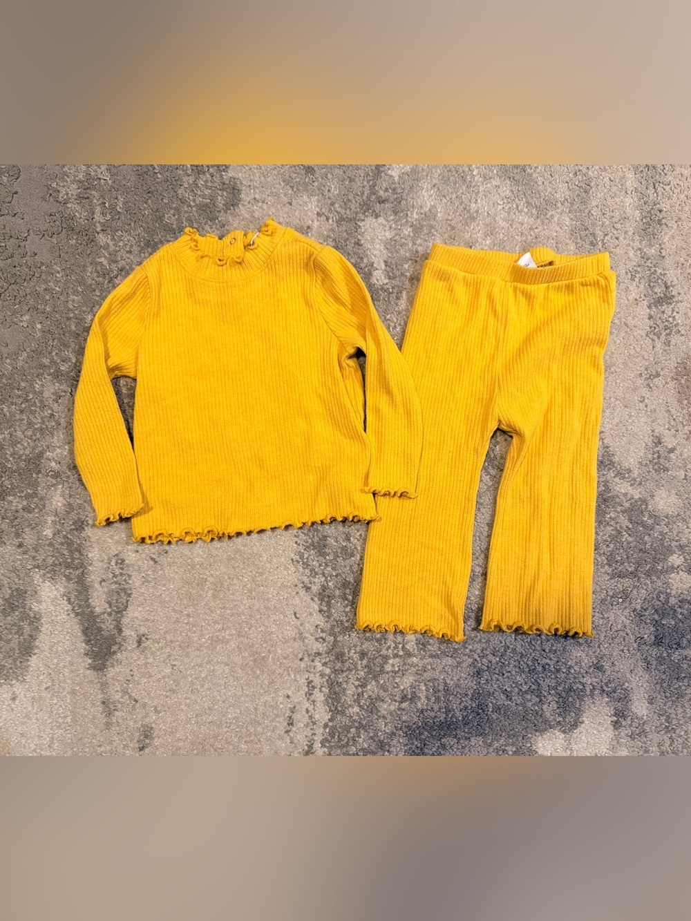 Old Navy Girls Yellow Ribbed Two-Piece Matching Set